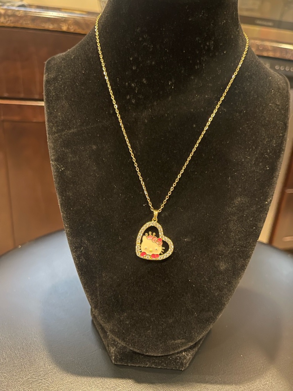 Hello Kitty Gold-Tone Heart Pendant Necklace - Women's Jewelry